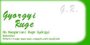 gyorgyi ruge business card